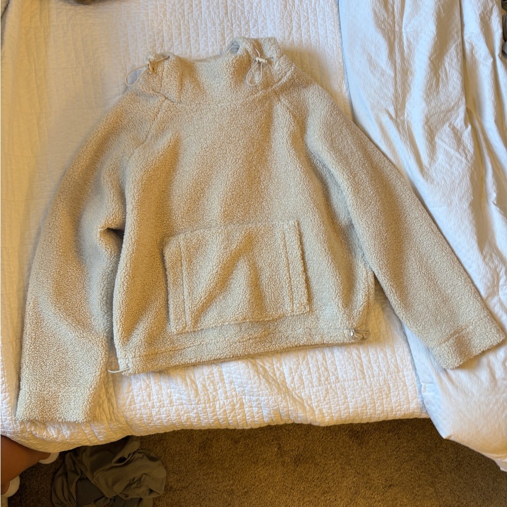Vince shearling hooded sweatshirt